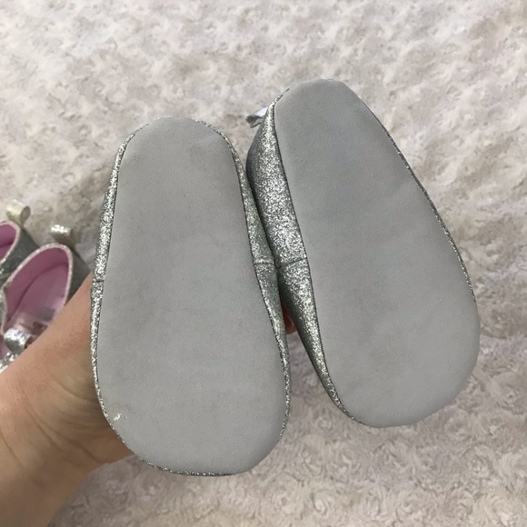 Carter’s Silver Glitter Baby Girl Shoe Bundle - Picture 5 of 7